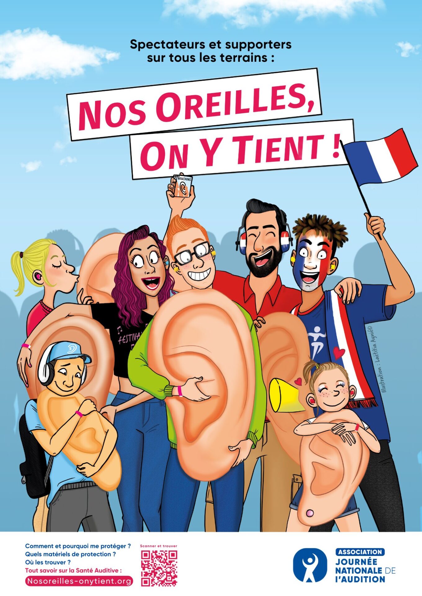 Affiche de la campagne Nos oreilles on y tient JNA La Solution Auditive